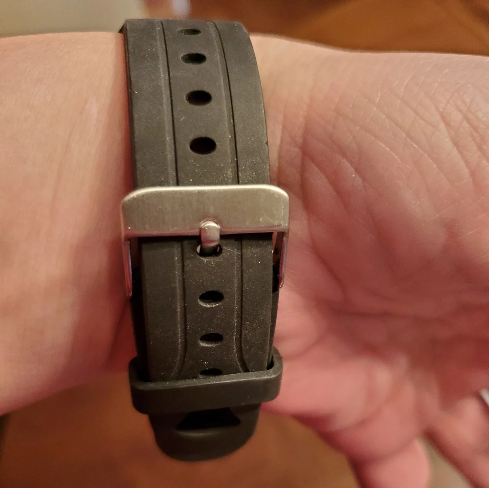 Bowflex Black & Silver Tone Silicone Watch & Heart Monitor